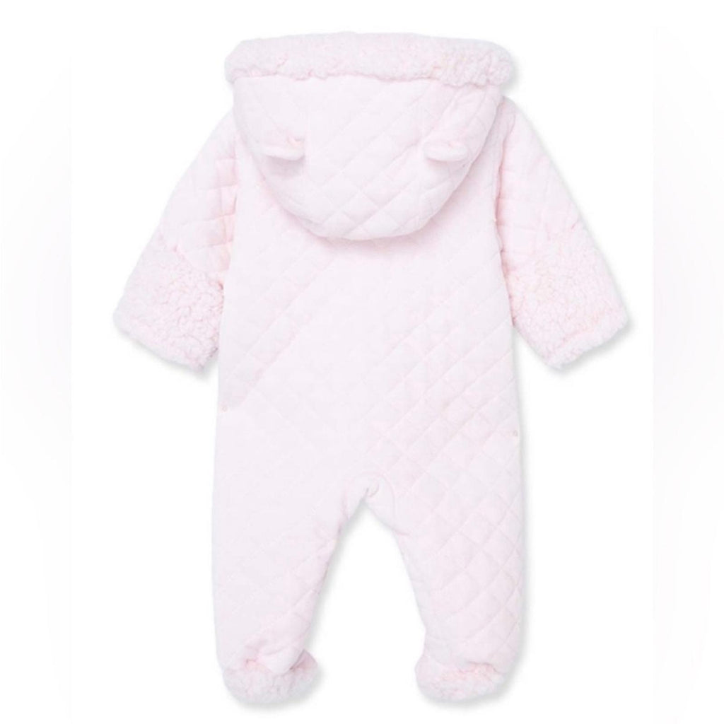 Little Me Bear Quilted Velour Pram/Snowsuit in Pink, 6-9 Months New with Tag