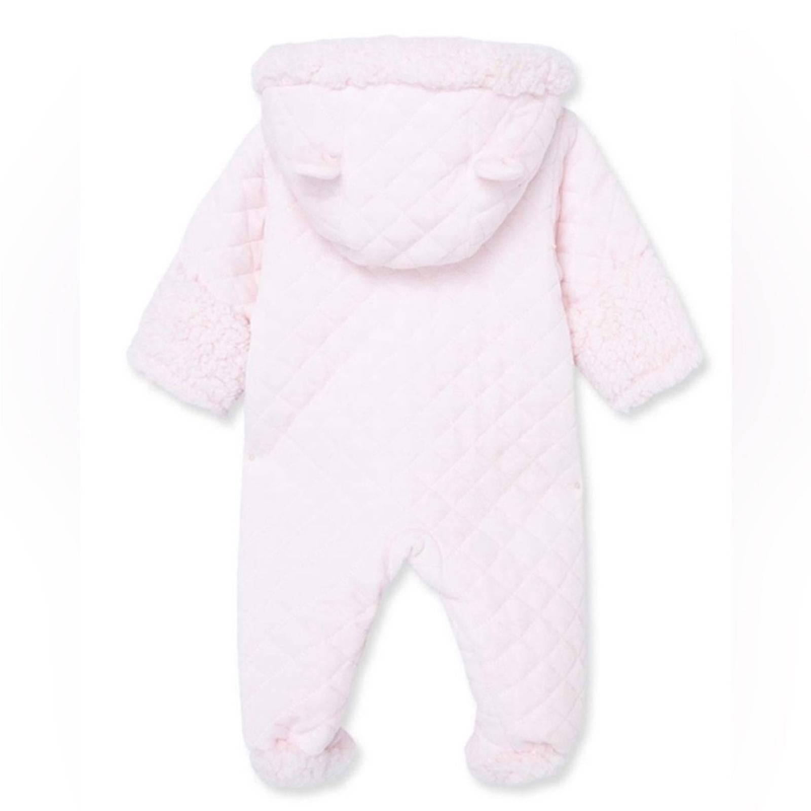 Little Me Bear Quilted Velour Pram/Snowsuit in Pink, 6-9 Months New with Tag