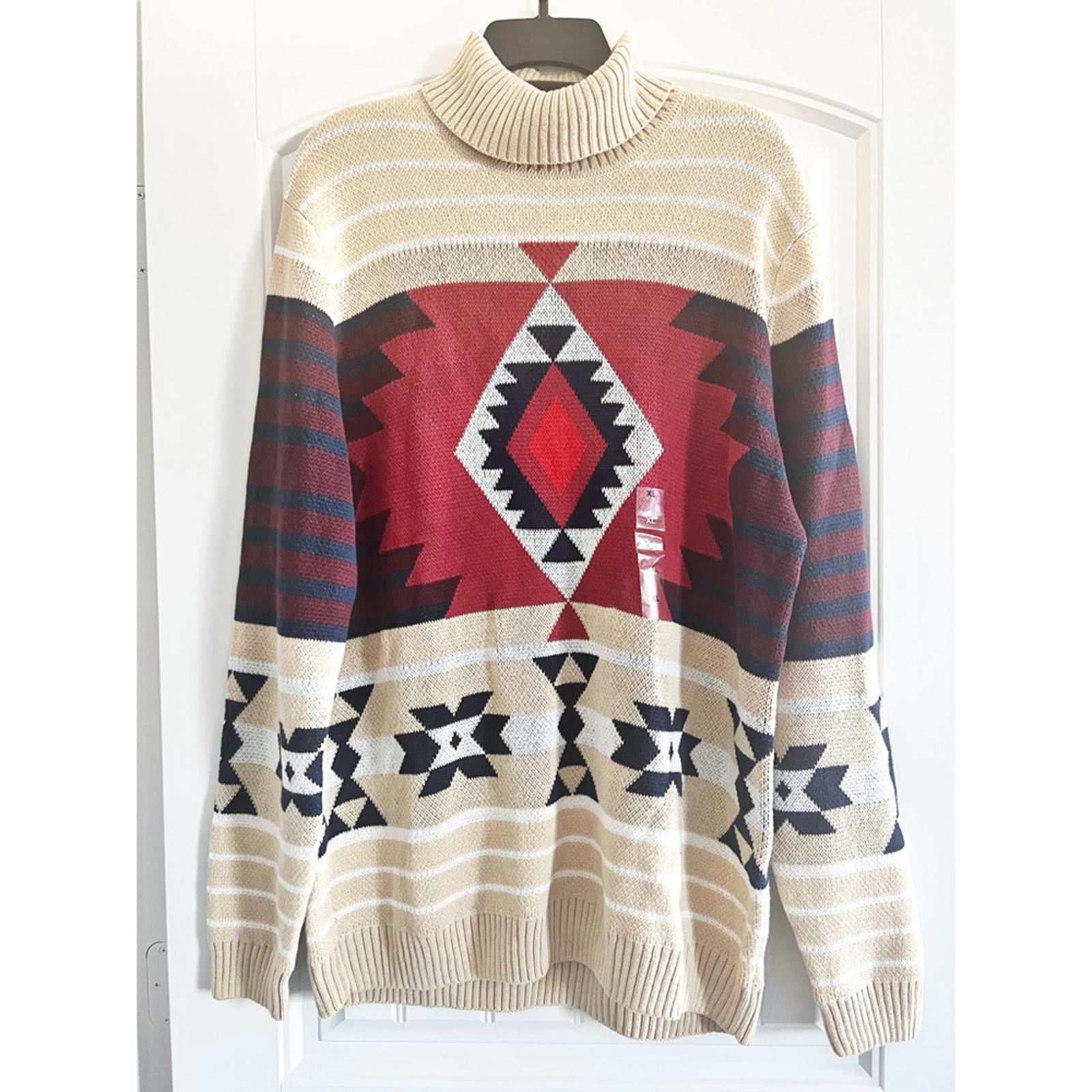 NEW Club Room Cotton Fair Isle Turtleneck Sweater, Size XL New w/Tag Retail $65