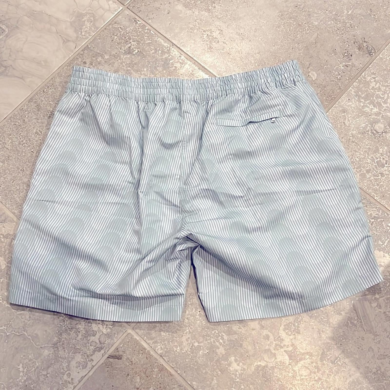 NWT Frescobol Carioca Copacabana Sombra Print Swim Shorts, Size 38 Retail $245