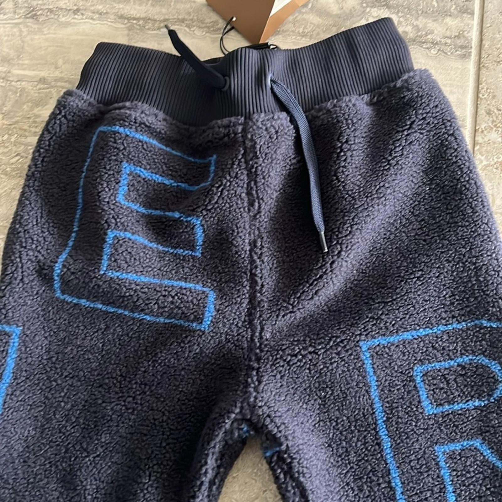 Burberry Edgar Scattered Logo-Print Joggers, Navy Black, Boy's Size 6Y New w/Tag