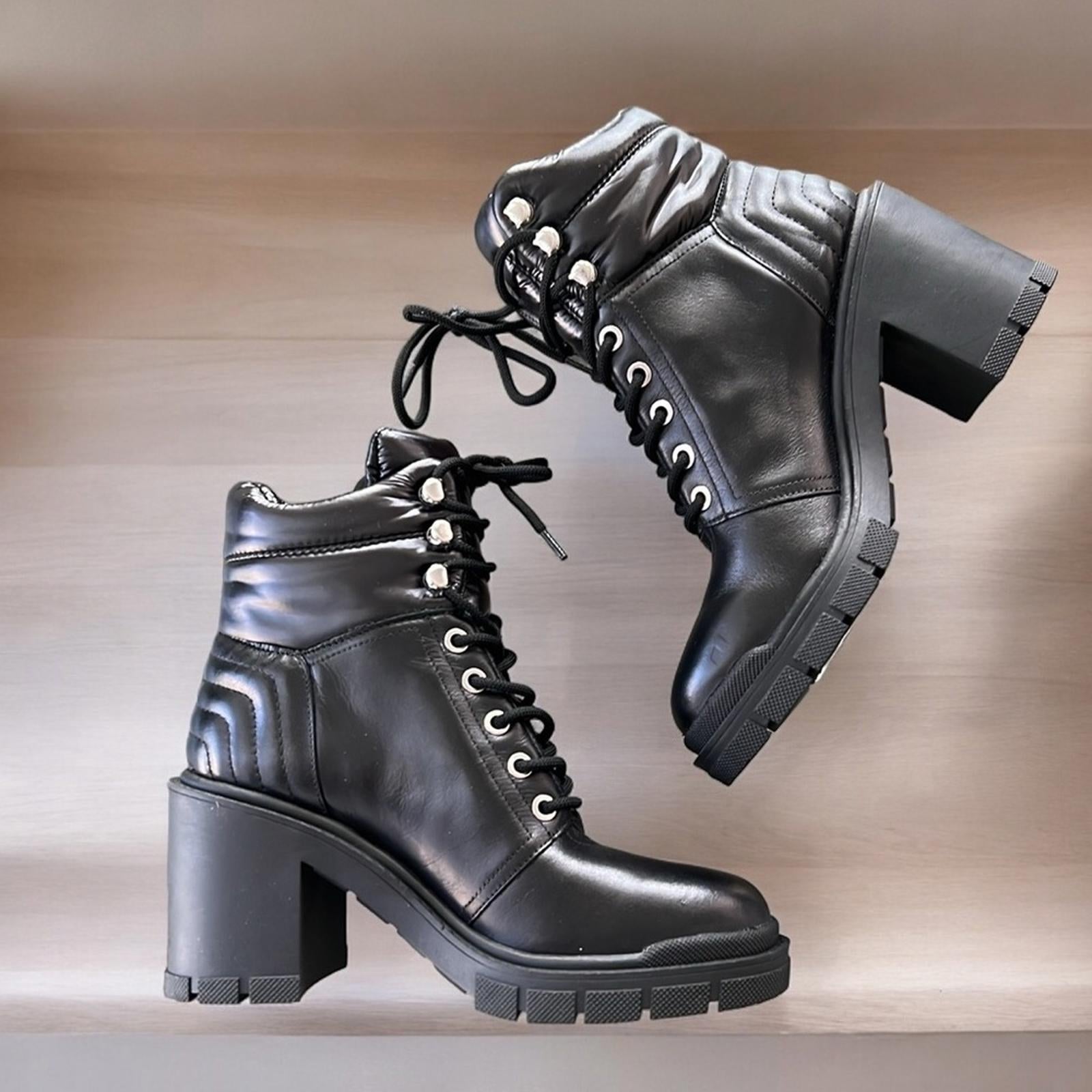 Marc Fisher LTD Velima Mixed Media Booties in Black, Size 7.5 NEW without Box