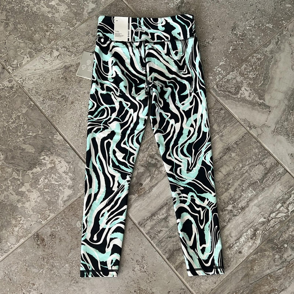 DKNY Marble Print 7/8 Leggings in Black/Green Size XS NEW w/Tag