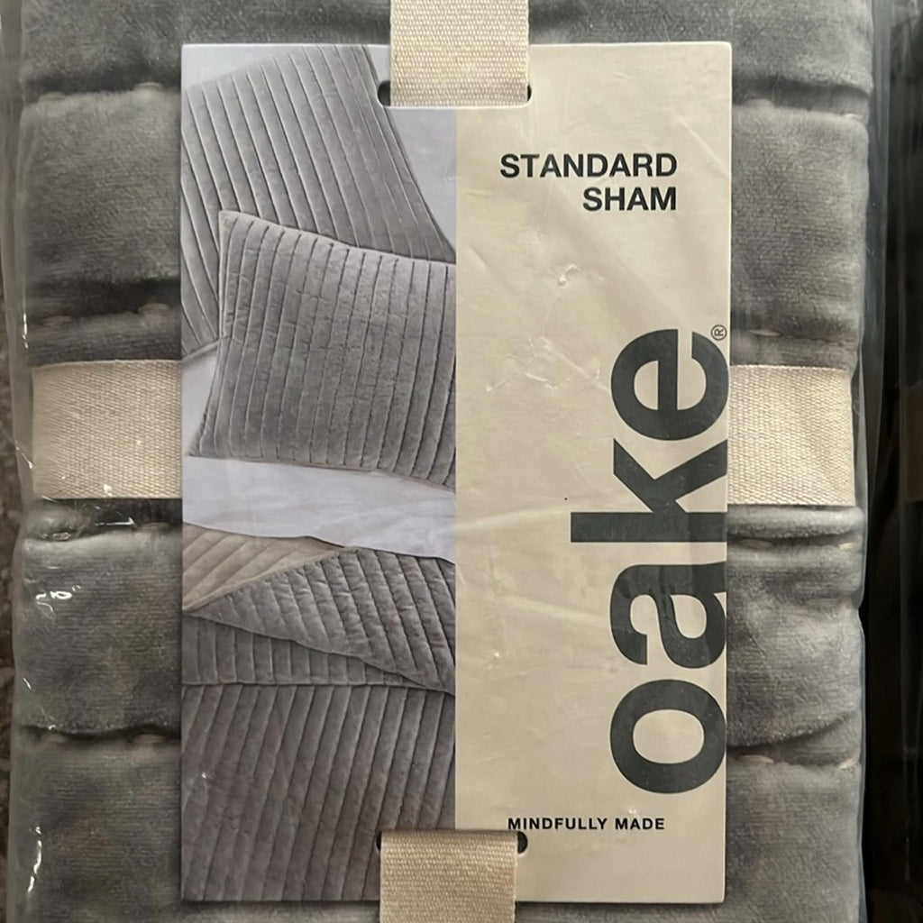 Two (2) OAKE Velvet Standard Shams, New with Tag Retail $170 @ $85/Each