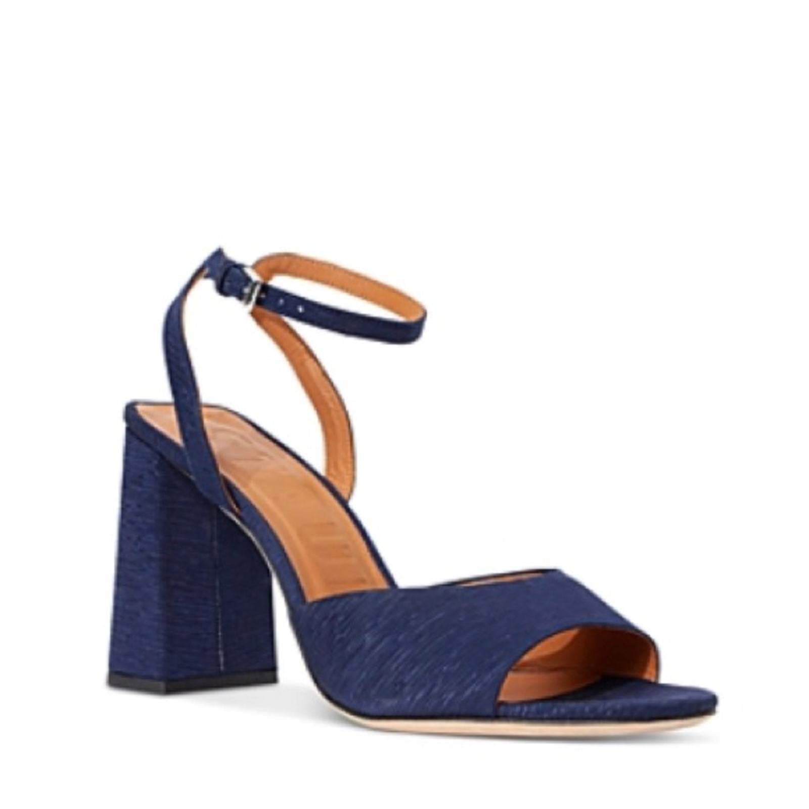 STAUD Solange NAVY High Block Heel Sandals, Size EU 40 NEW +Dust Bag SOLD OUT!