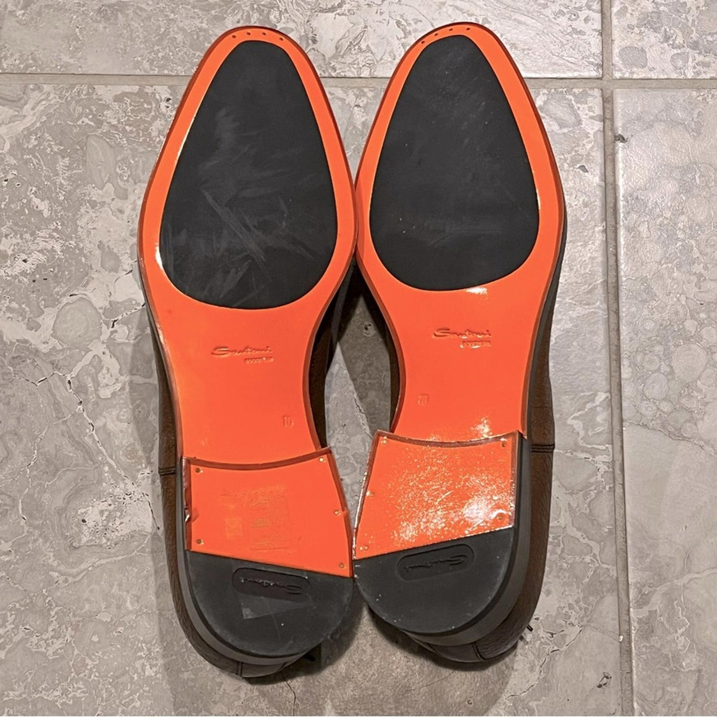Santoni Men's Simon Cap Toe Oxfords in Cognac, Size UK10 US11 New +DustBag