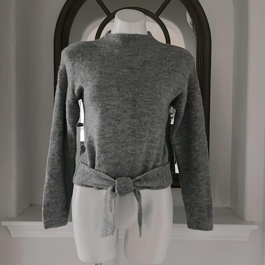 WAYF Wool-Blend Mock-neck Sweater in Light Grey, Size XS New w/Tag