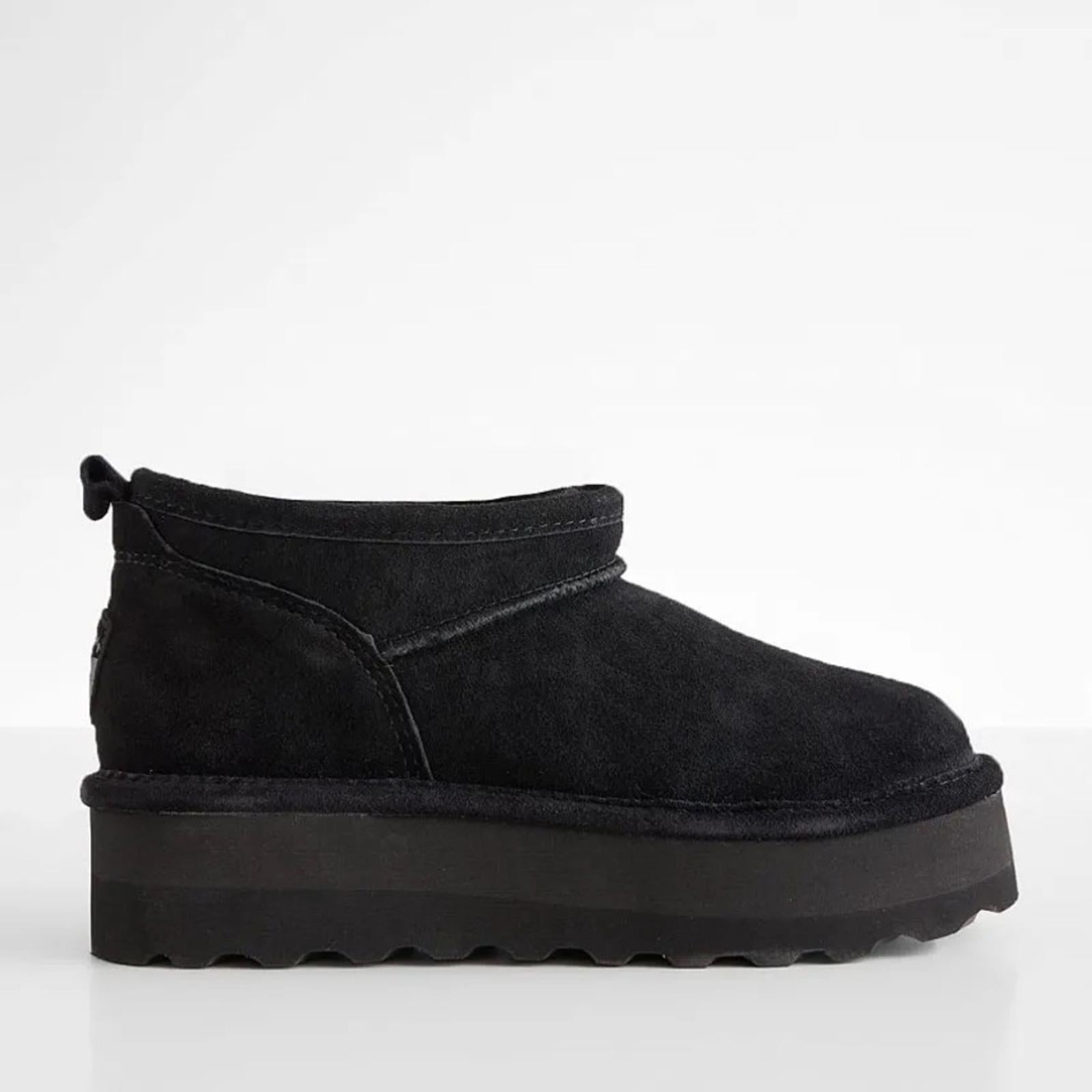 BearPaw Retro Super Shorty Platform Leather Ankle Boots, NWT, Size 9