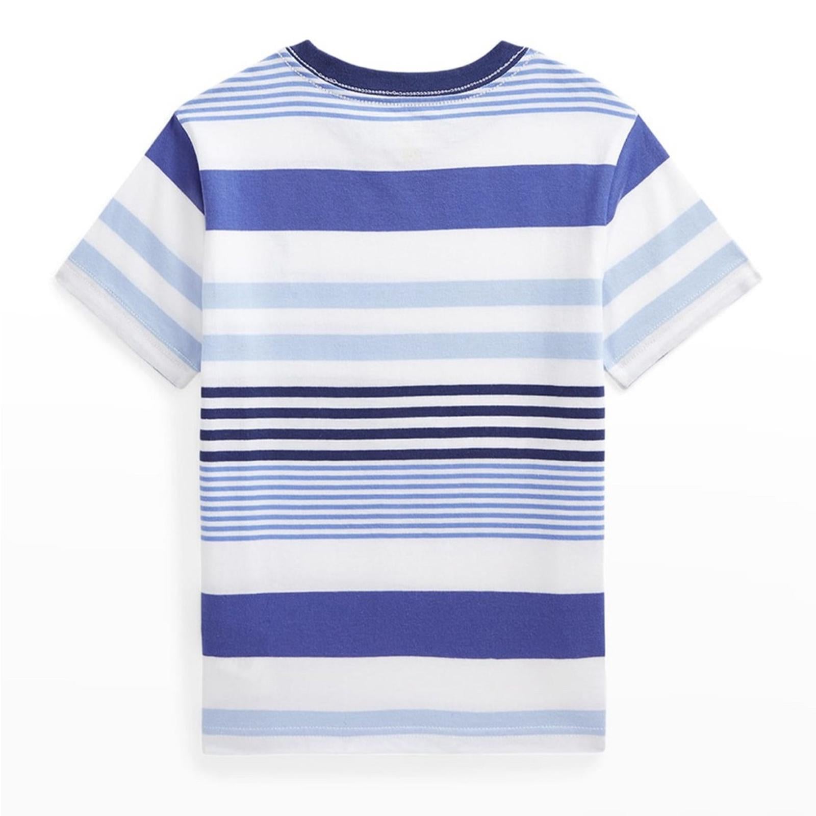 Polo Ralph Lauren Boy’s Striped Cotton Jersey Tee White Blue Size XL (18-20) NWT