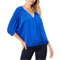 Vince Camuto Dolman Sleeve Fold Front V-Neck Rumple in Cobalt Blouse Size XL NWT