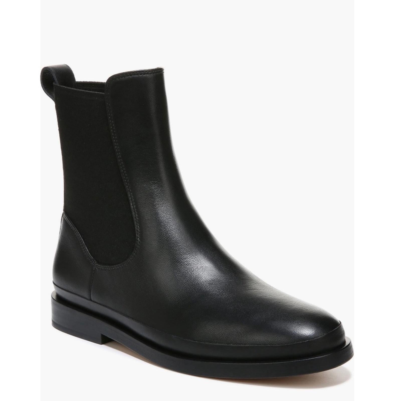 NEW Vince Cecyl Chelsea Leather Ankle Boots in Black, Size 7
