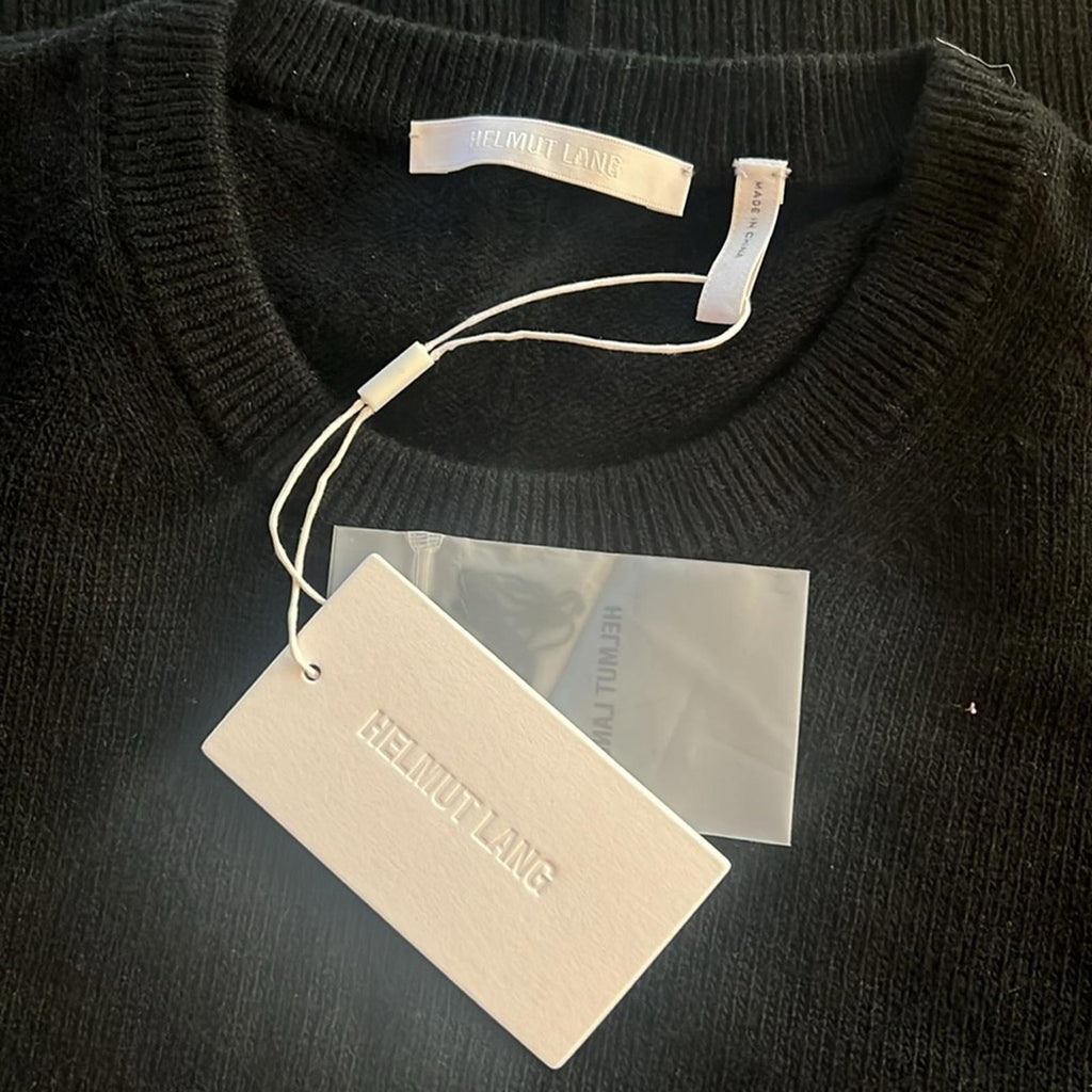 NEW Helmut Lang Cashmere Blend Kurt Crewneck Sweater Black Size S New w/Tag $375