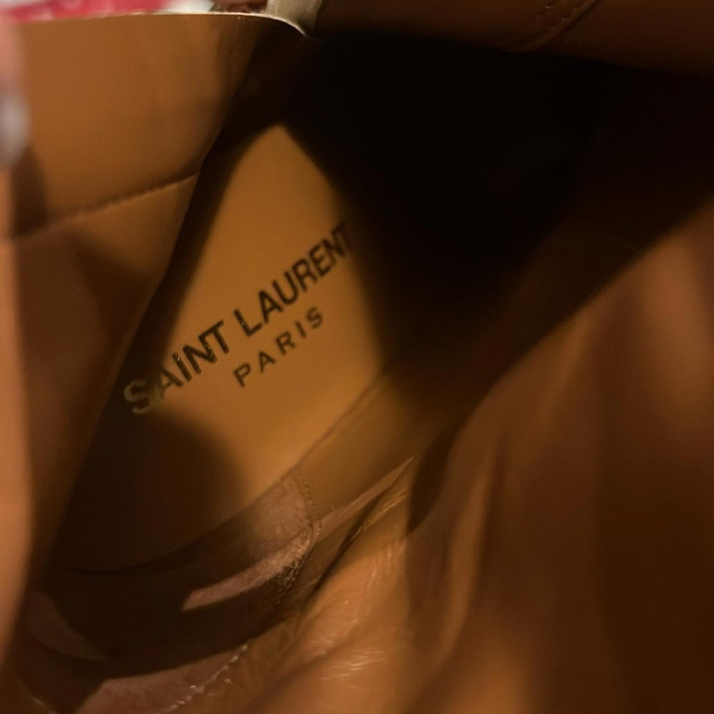 Saint Laurent 105mm Opyum Boots, Real Beige Light Bronze Size 35.5 New+Dust Bags