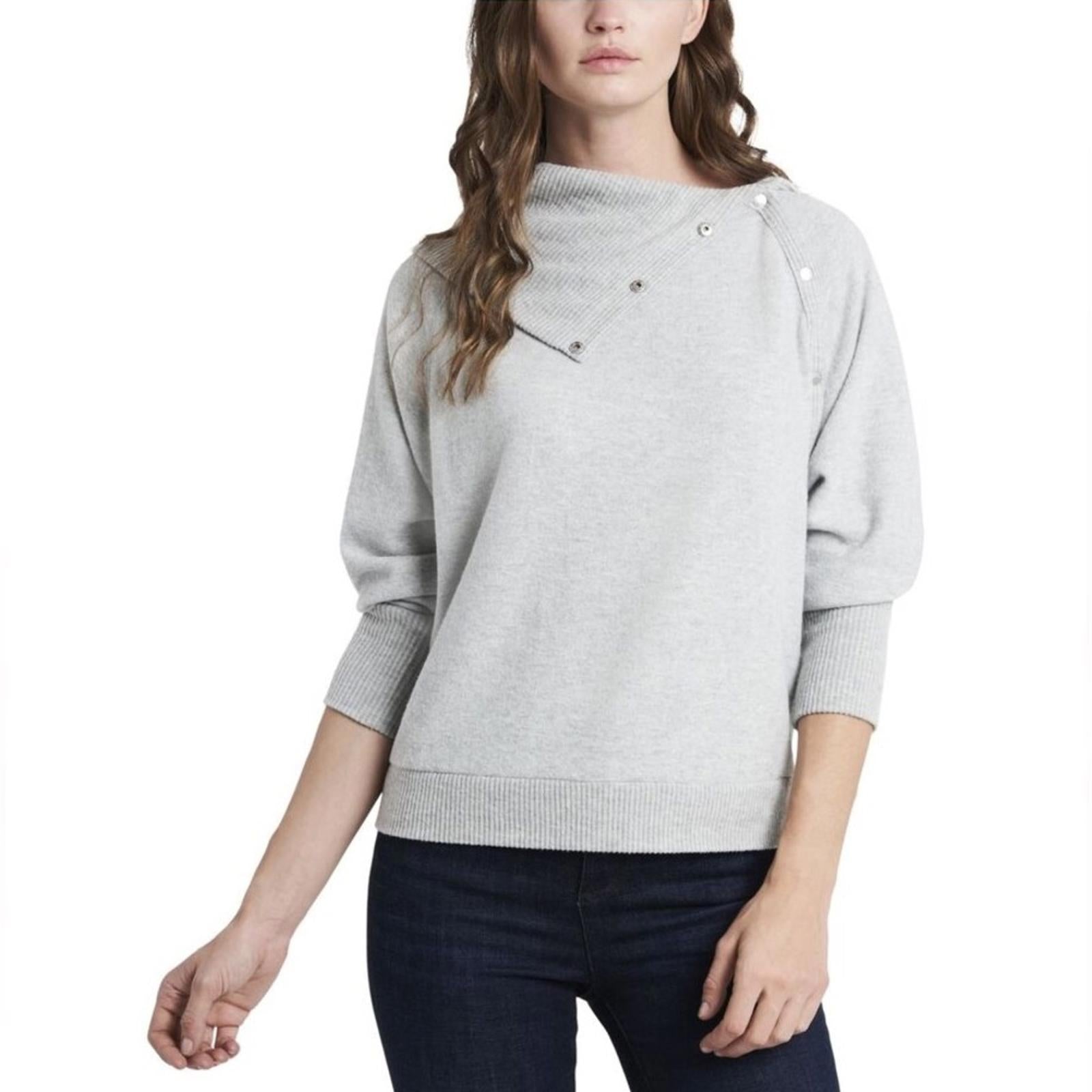Vince Camuto Stretch Fold Over Neck w/Snaps Silver in Heather, Size XL New w/Tag