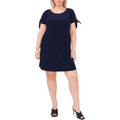 MSK Tie-Sleeve Midi Dress in Navy Blue, Size 1X EXCELLENT!