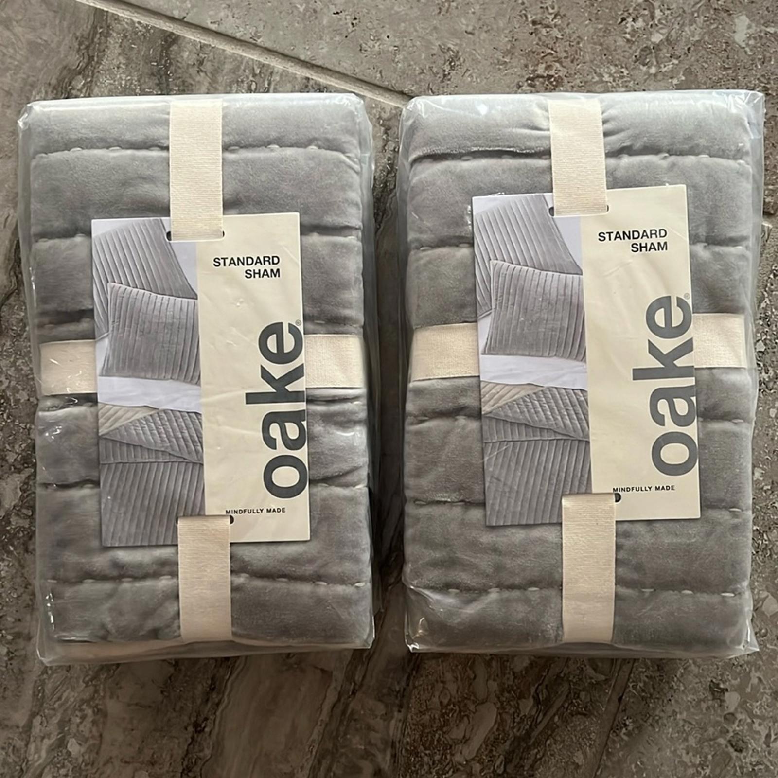 Two (2) OAKE Velvet Standard Shams, New with Tag Retail $170 @ $85/Each