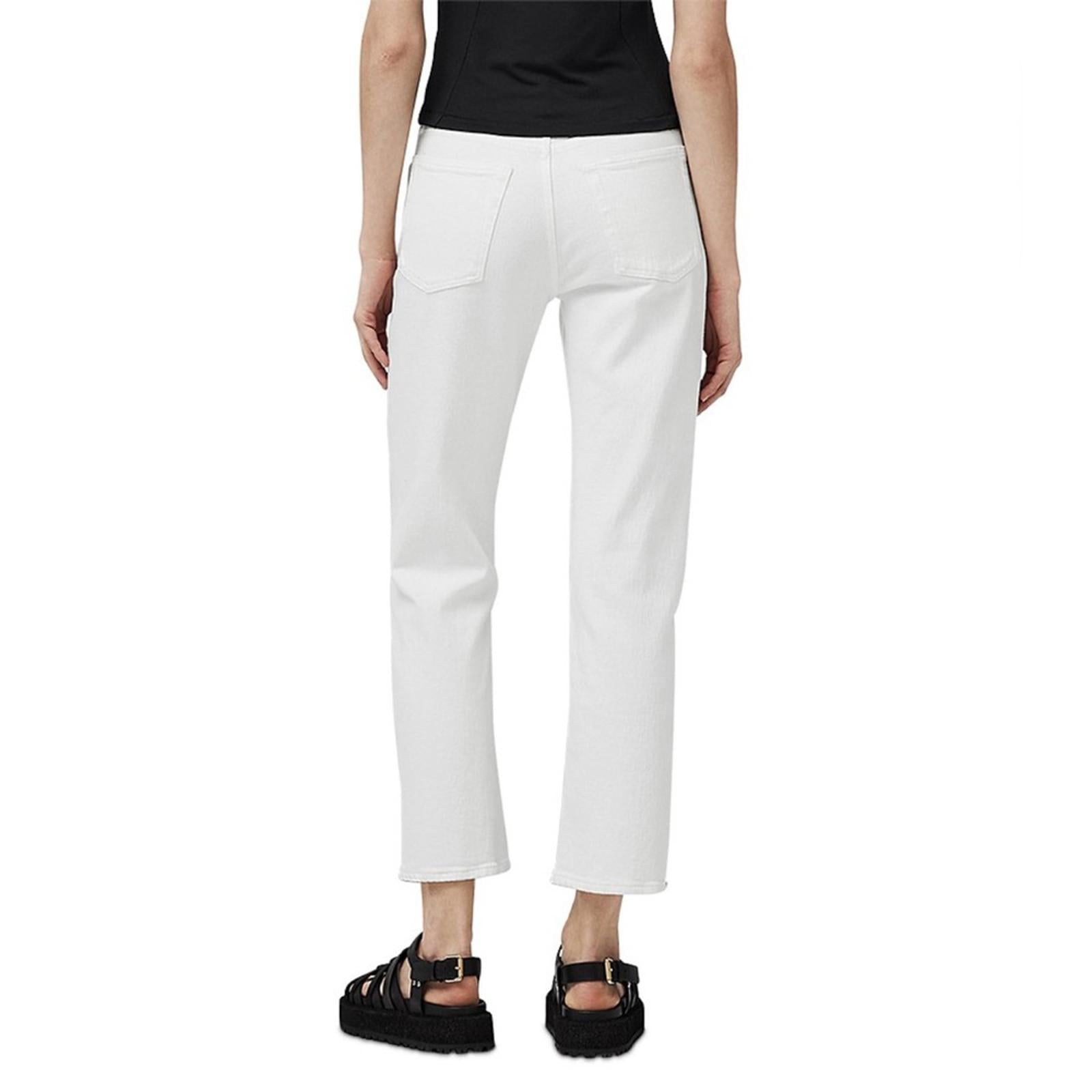 Rag & Bone Harlow Mid Rise Comfort Straight Jeans in Optic White, Size 29 NEW