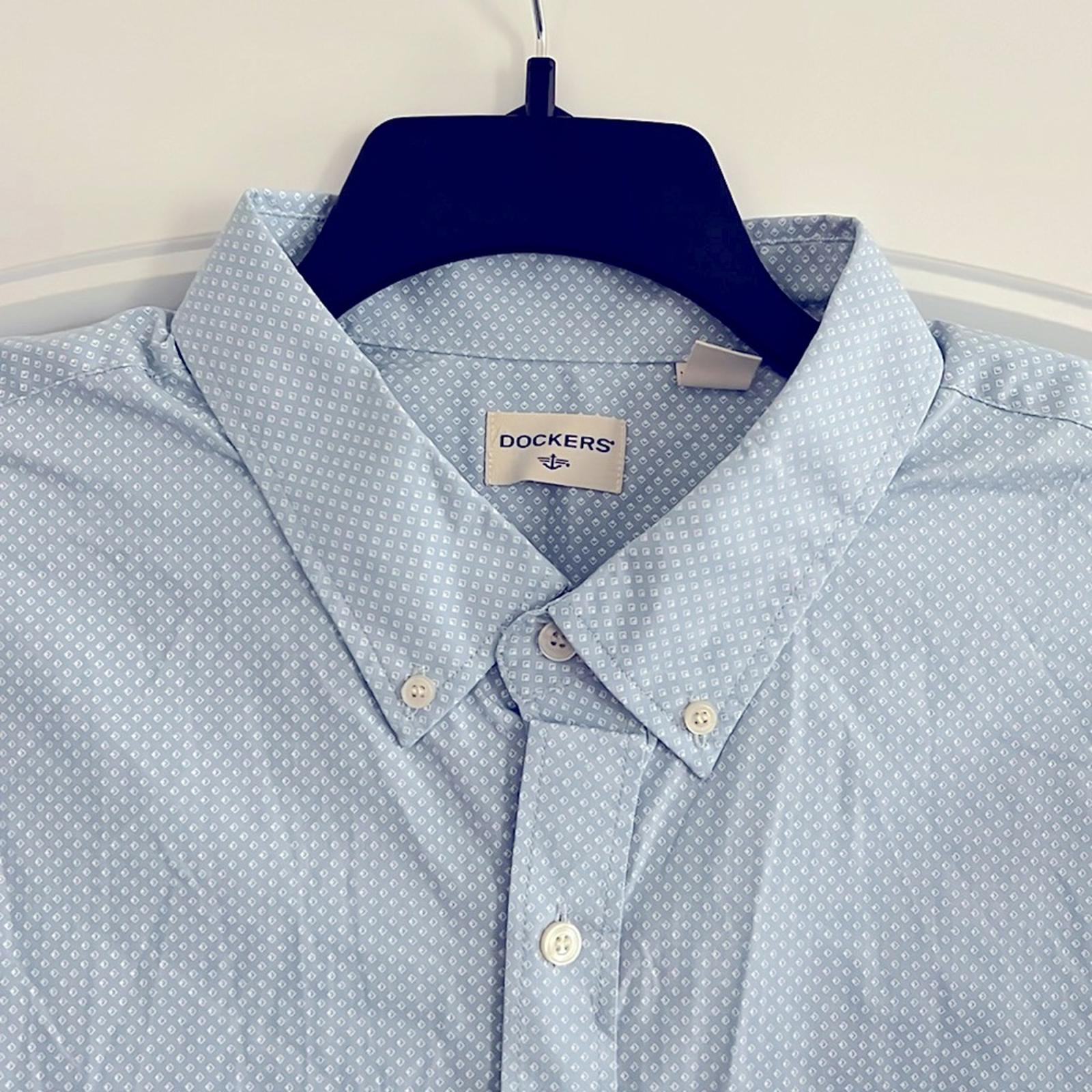 Dockers Regular Fit Long Sleeve Dots Button-Down Shirt, Size XXL New w/Tag