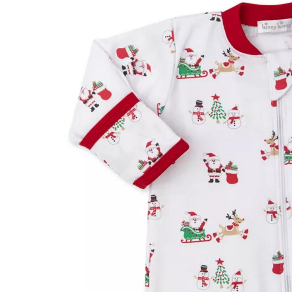 Kissy Kissy Unisex Santa Print Footie, Holiday Christmas Baby Size 9M New w/Tag