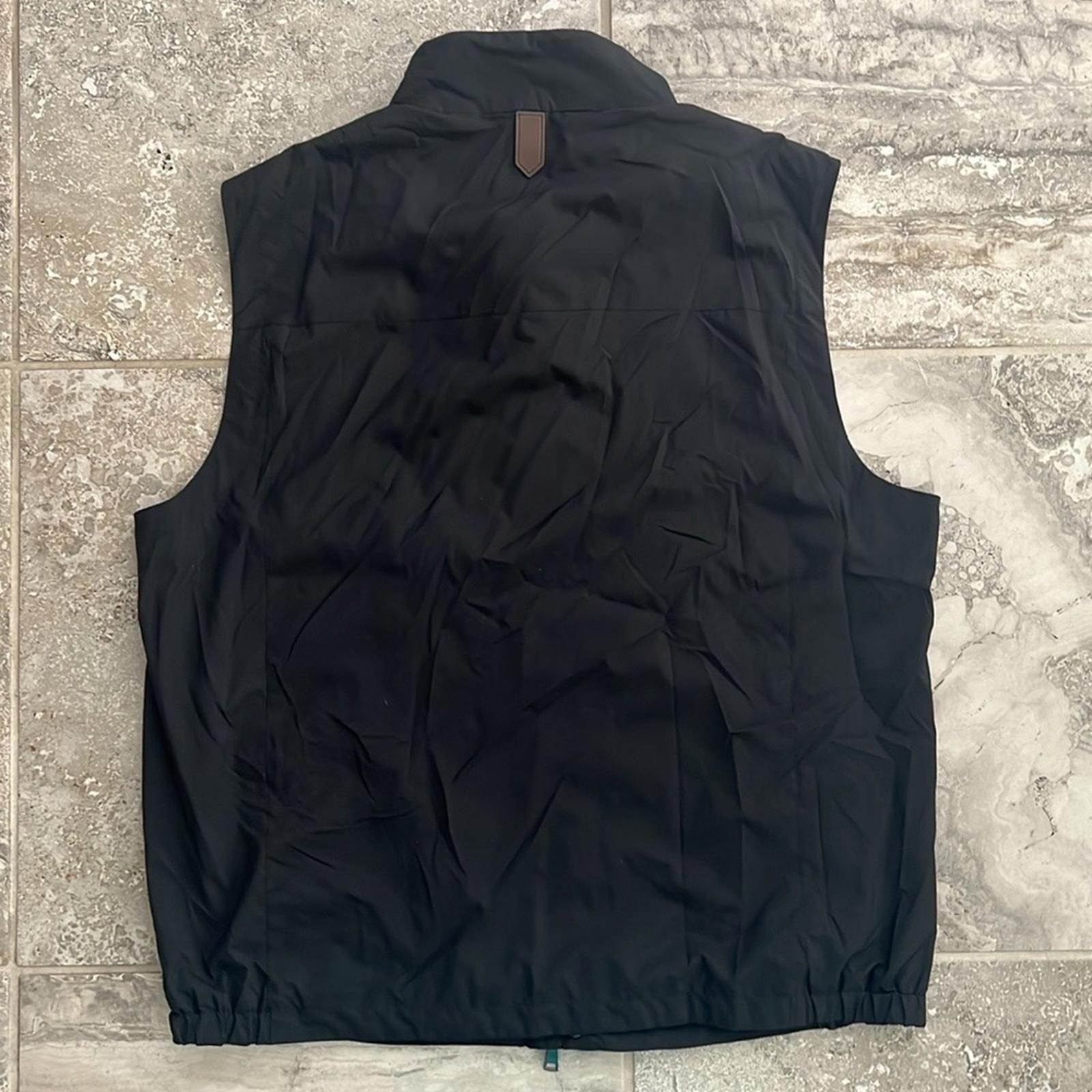 CANALI Rain & Wind Tech Padded Shell Gilet Zip Vest Navy, Size US 32 | EU 48 NEW