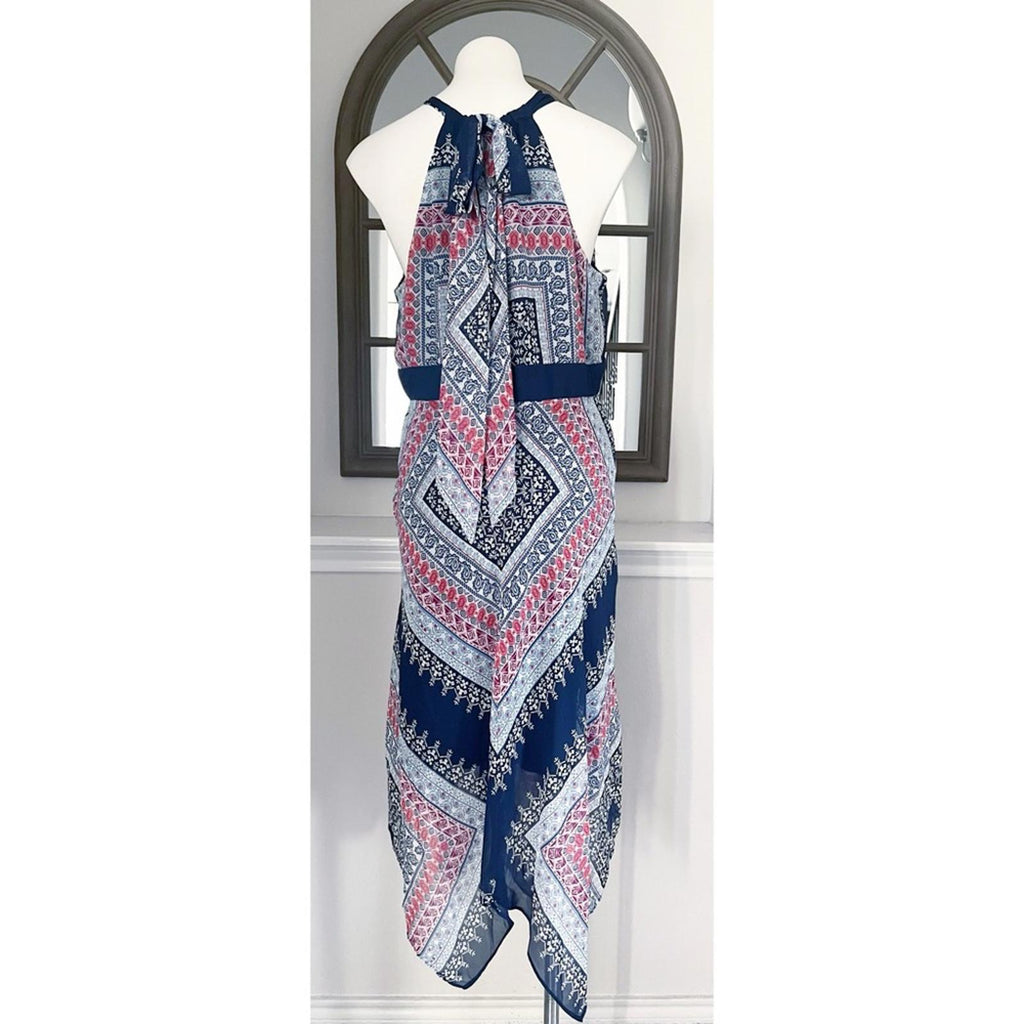 Sandra Darren Halter Sundress w/Handkerchief Hem, Size 16