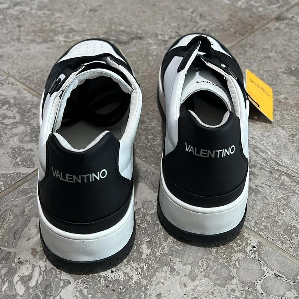 Valentino Oliver Leather Sneakers in Black/White Size 10.5 NEW w/Tag