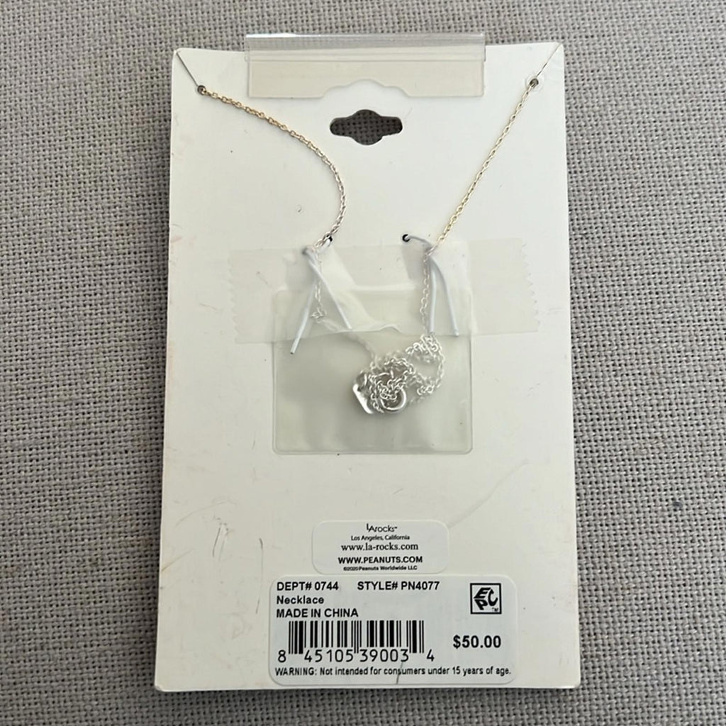 Unwritten Peanuts Silver Plated "Snoopy" Americana Dog House Pendant Necklace