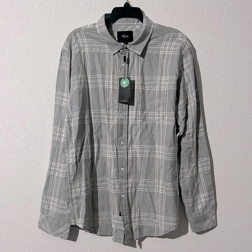 Rails Wyatt Relaxed Fit Shirt in Castle Grey Heather, Size L NEW w/Tag $148