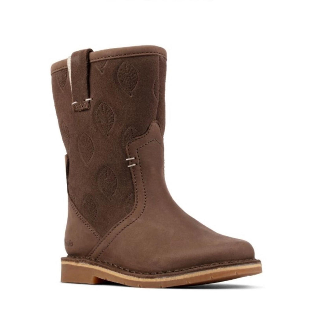 Clarks Comet Pop Toddler Walnut Leather Boots, Size UK 4.5G, US 5W Retail £48