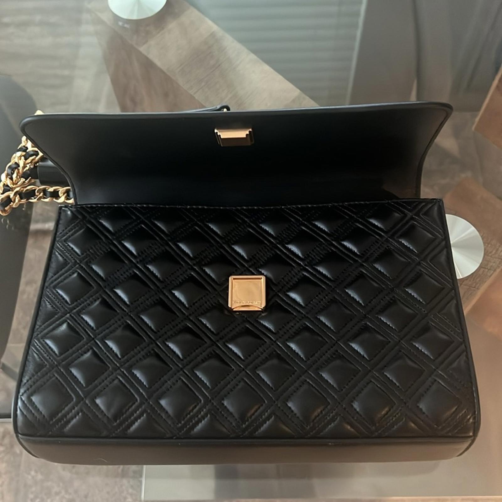 Tory Burch Fleming Convertible Shoulder Bag, Black & Gold EXCELLENT!