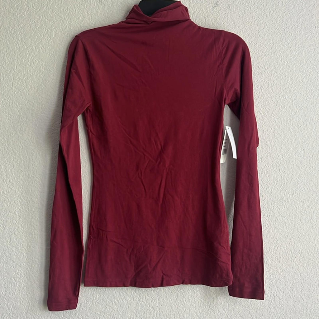 Velvet by Graham & Spencer Talisia Turtleneck Top in Burgundy, NWT, Size XS