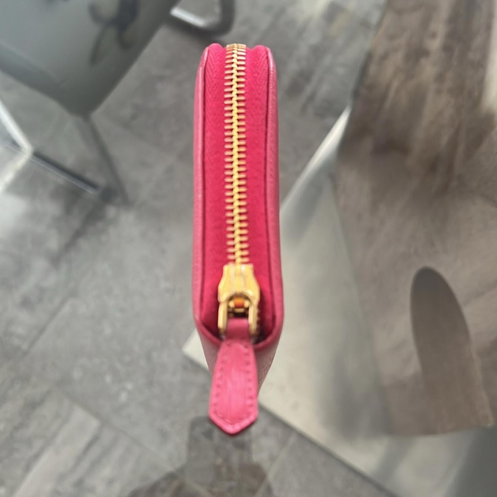 Prada Zip-Around Wallet in Pink Leather, EXCELLENT!