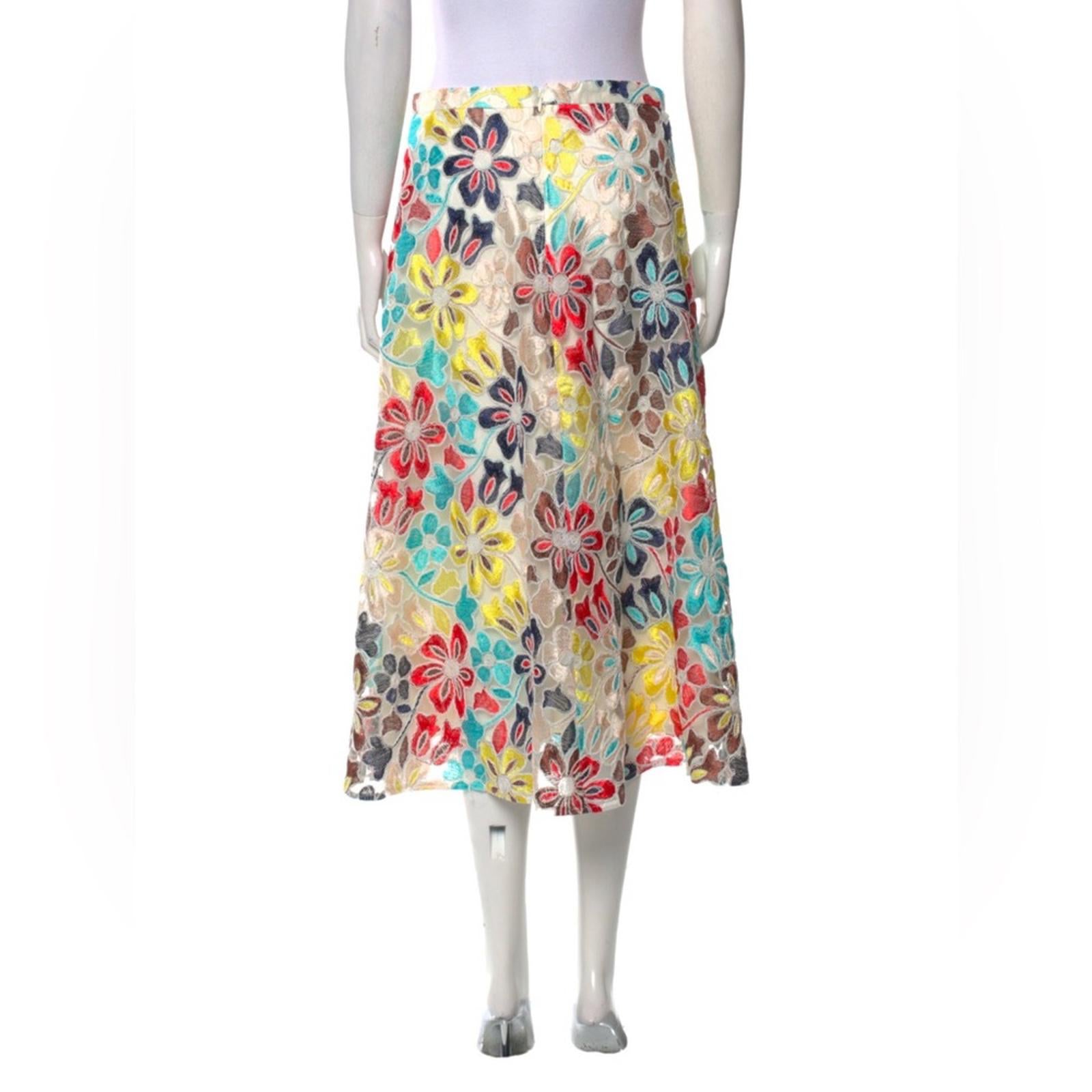 Anthropologie’s Eva Franco Floral Print Lace-Over Midi Skirt, Plus Size 16W $150