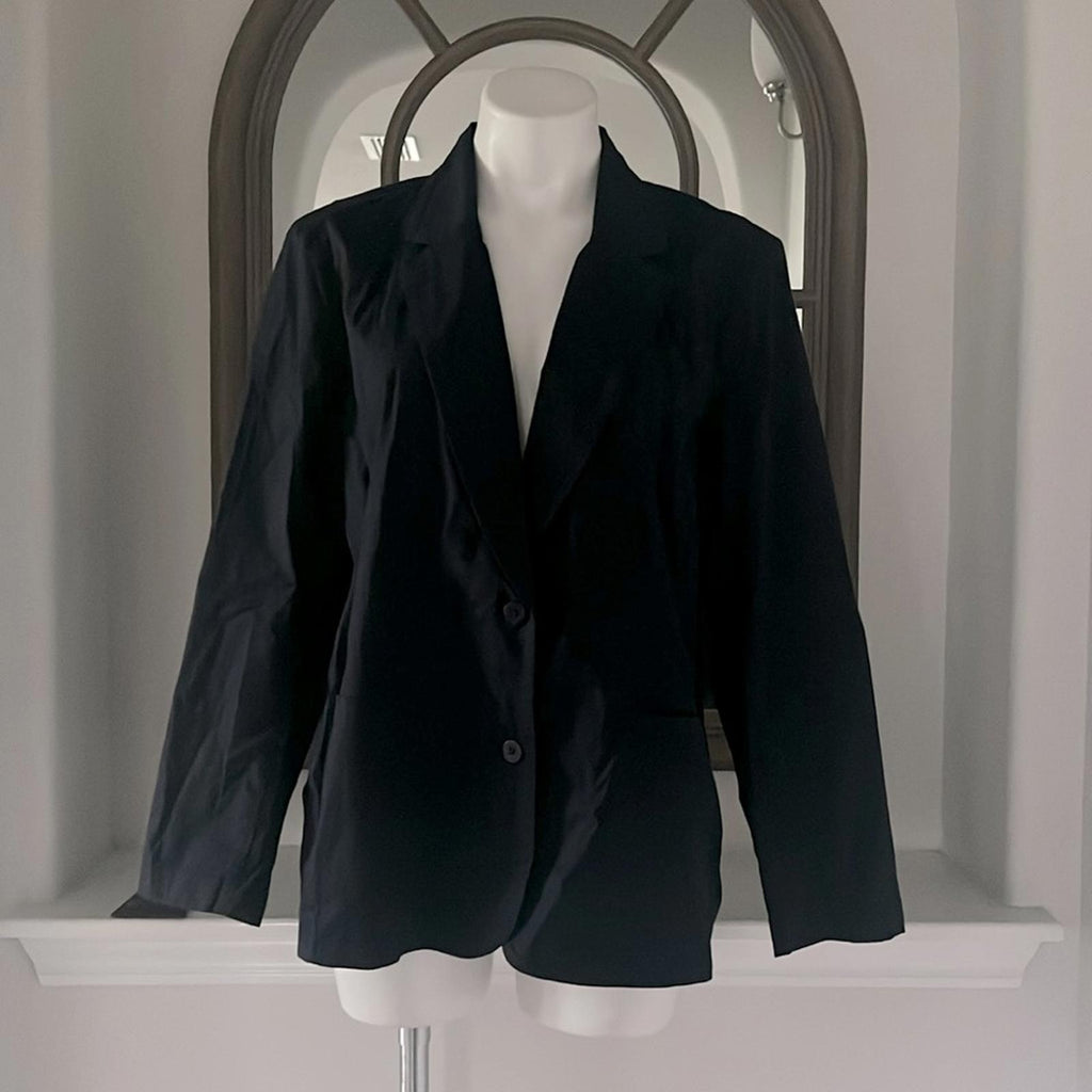 Eileen Fisher Notch Collar Shaped Jacket, Black Size XL , New w/Tag Retail