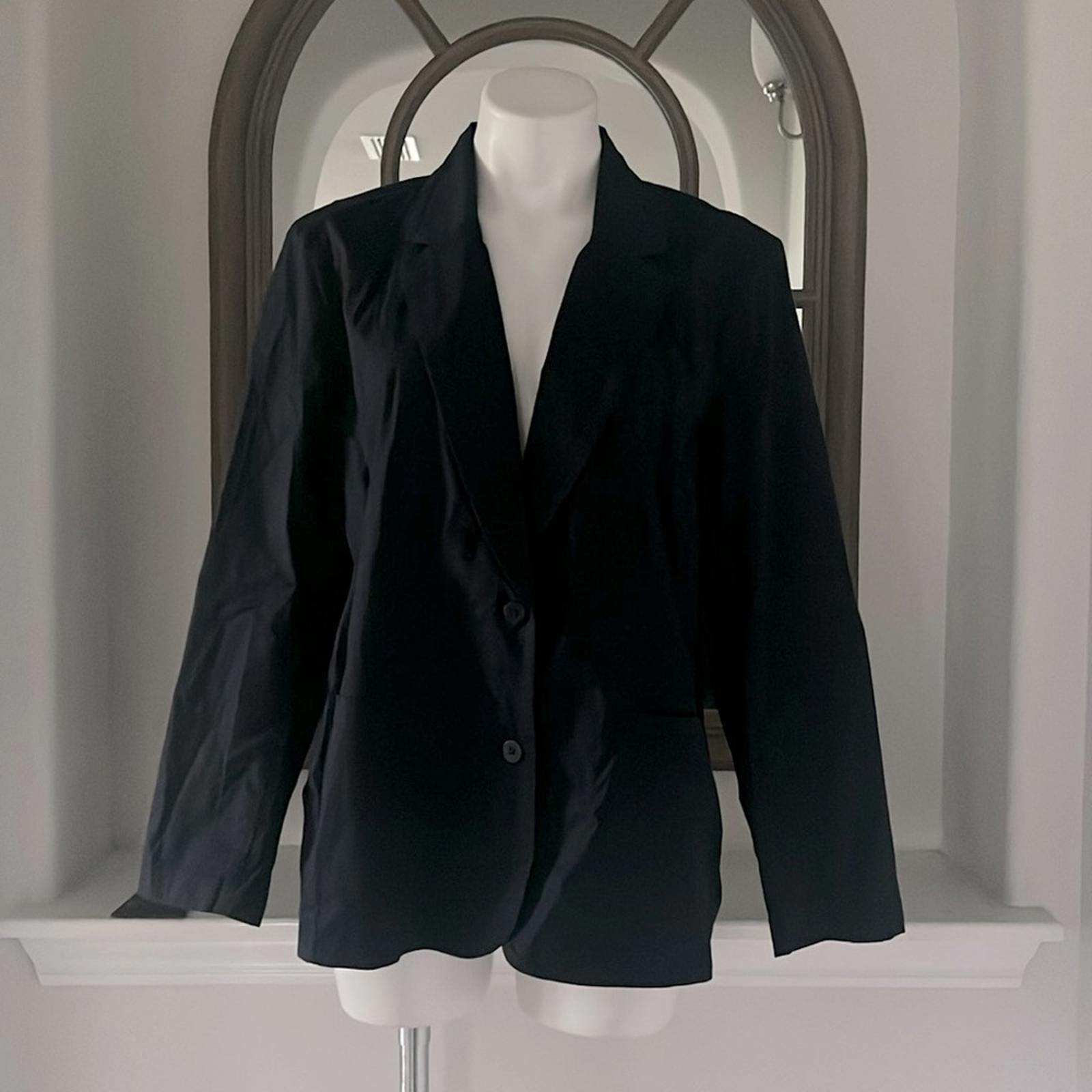 Eileen Fisher Notch Collar Shaped Jacket, Black Size XL , New w/Tag Retail