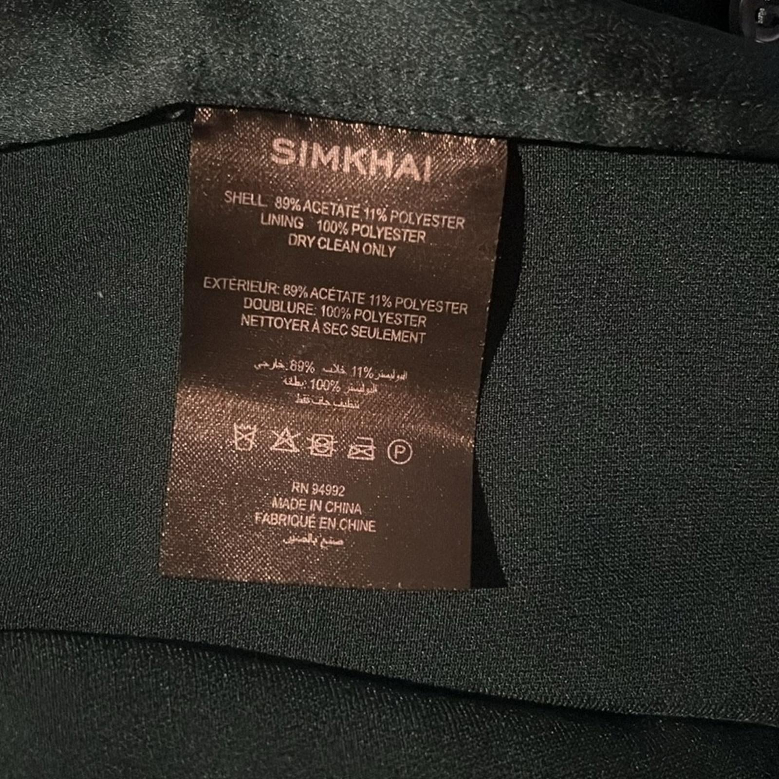 Simkhai Samba Satin Midi Shirt Dress in Emerald, Size 0 New w/Tag Retail $645