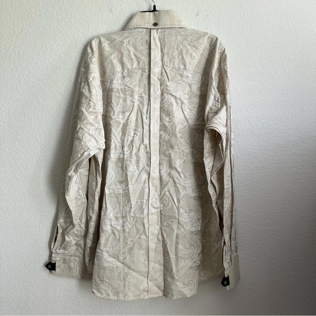 Bogosse Rey 85 BEIGE Button-Up Dress Shirt, NWT, Size 7(3X)