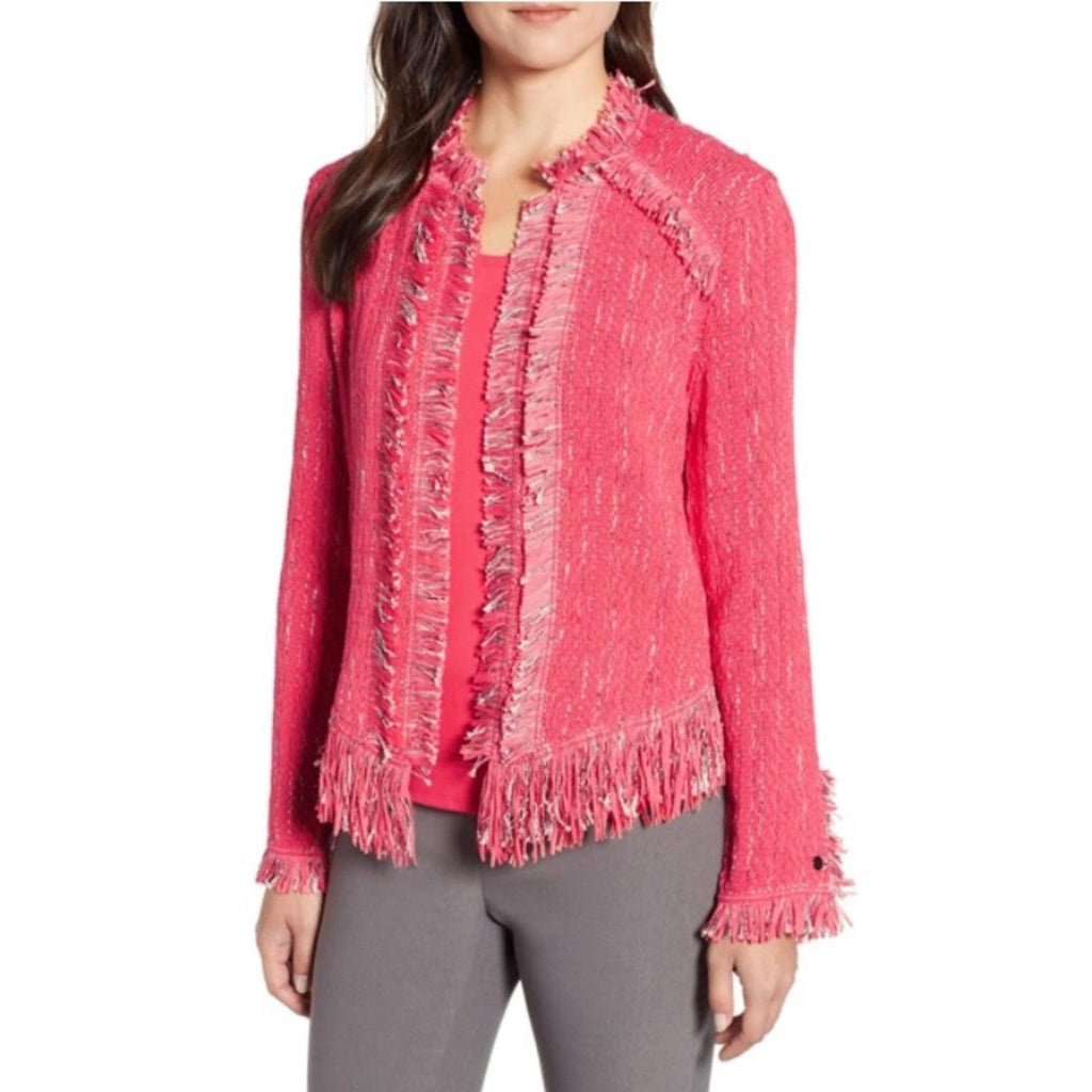 NIC+ZOE Fancy Fringe Jacket in Watermelon, Size XL New w/Tag