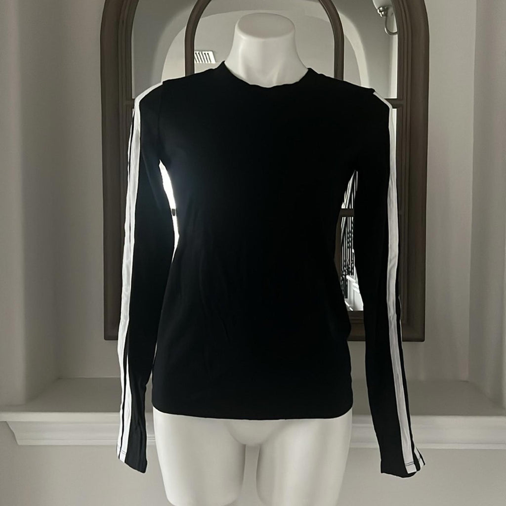 n:philanthropy Caia Striped-Sleeve Tee Long Sleeve, Size S New w/Tag