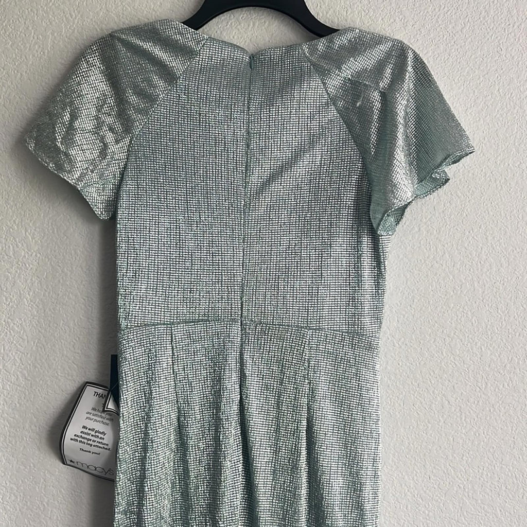 Adrianna Papell Twist Front Flutter Sleeve Formal Maxi Dress, NWT, Size 4