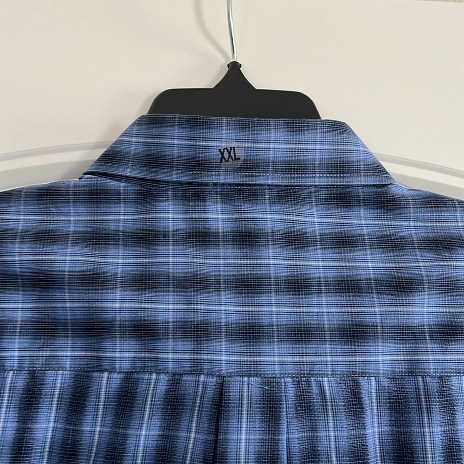 NEW Van Heusen No Iron Button Down Short Sleeve Shirt, Blue/Navy XXL New w/o Tag