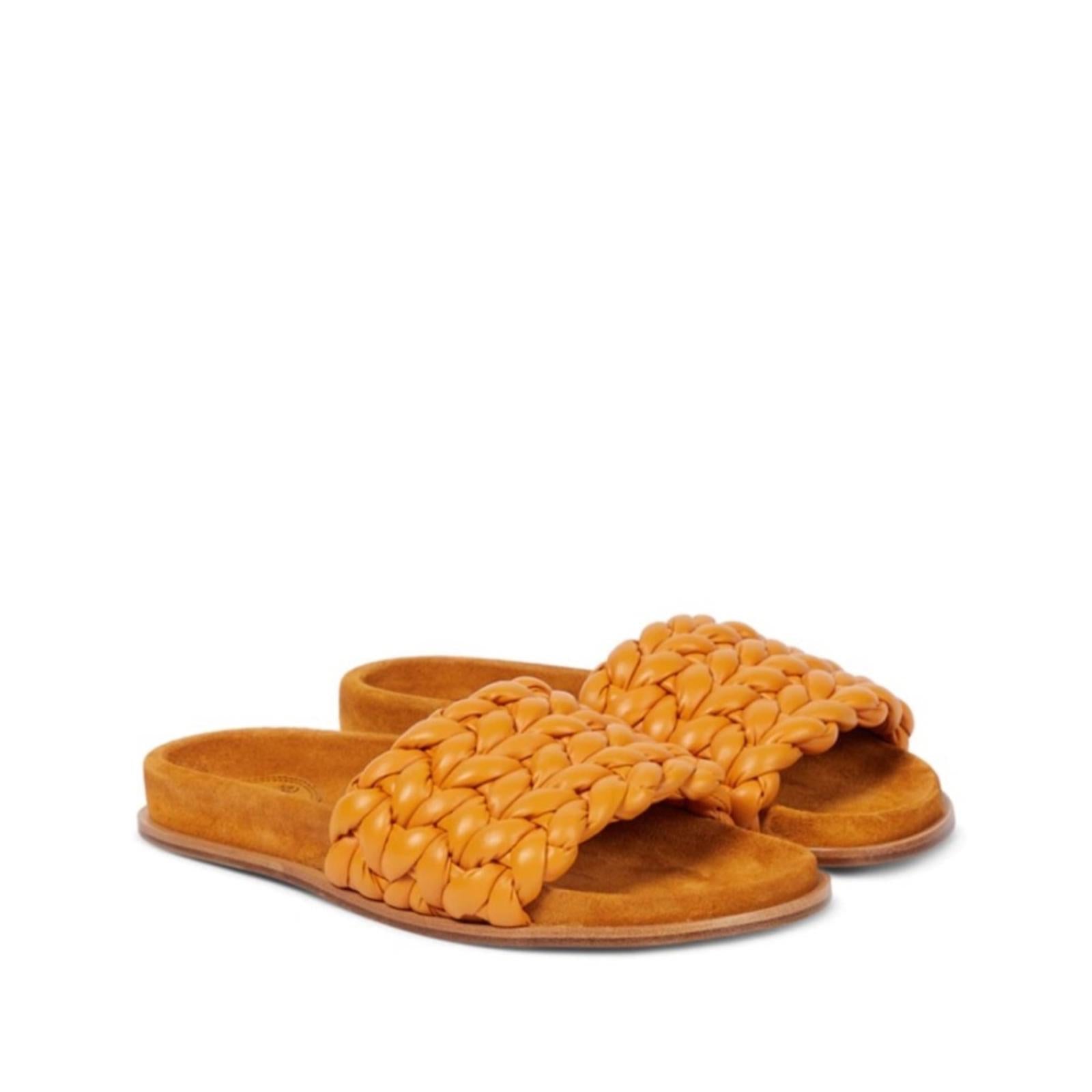 Chloé Kacey Flat Footbed Braided Leather Slides, NWT, Size 41 W Comes w/Dust Bag