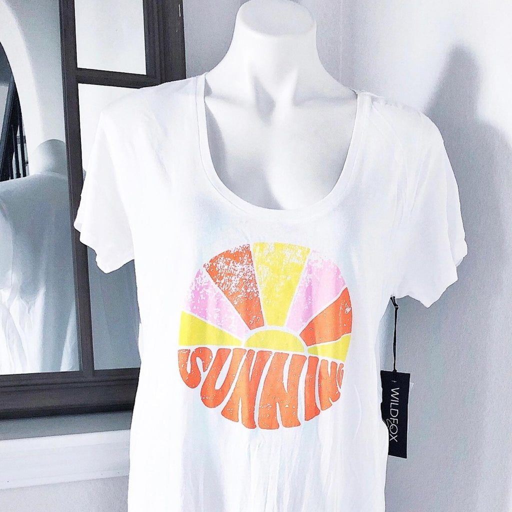Wildfox Sun Scoop Neck Swim Coverup in White, Dress Beach Size M New w/Tag