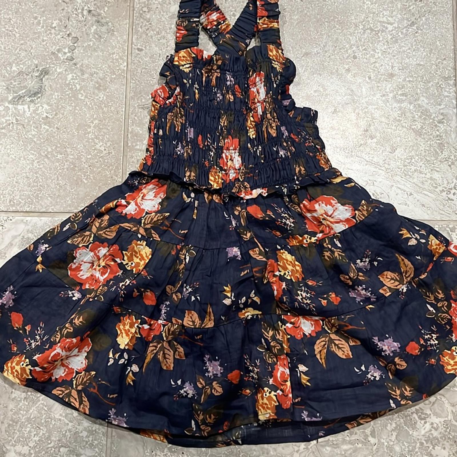 Sea New York Girls' Esme Smocked Dress in Navy Floral, Size 4Y New w/Tag