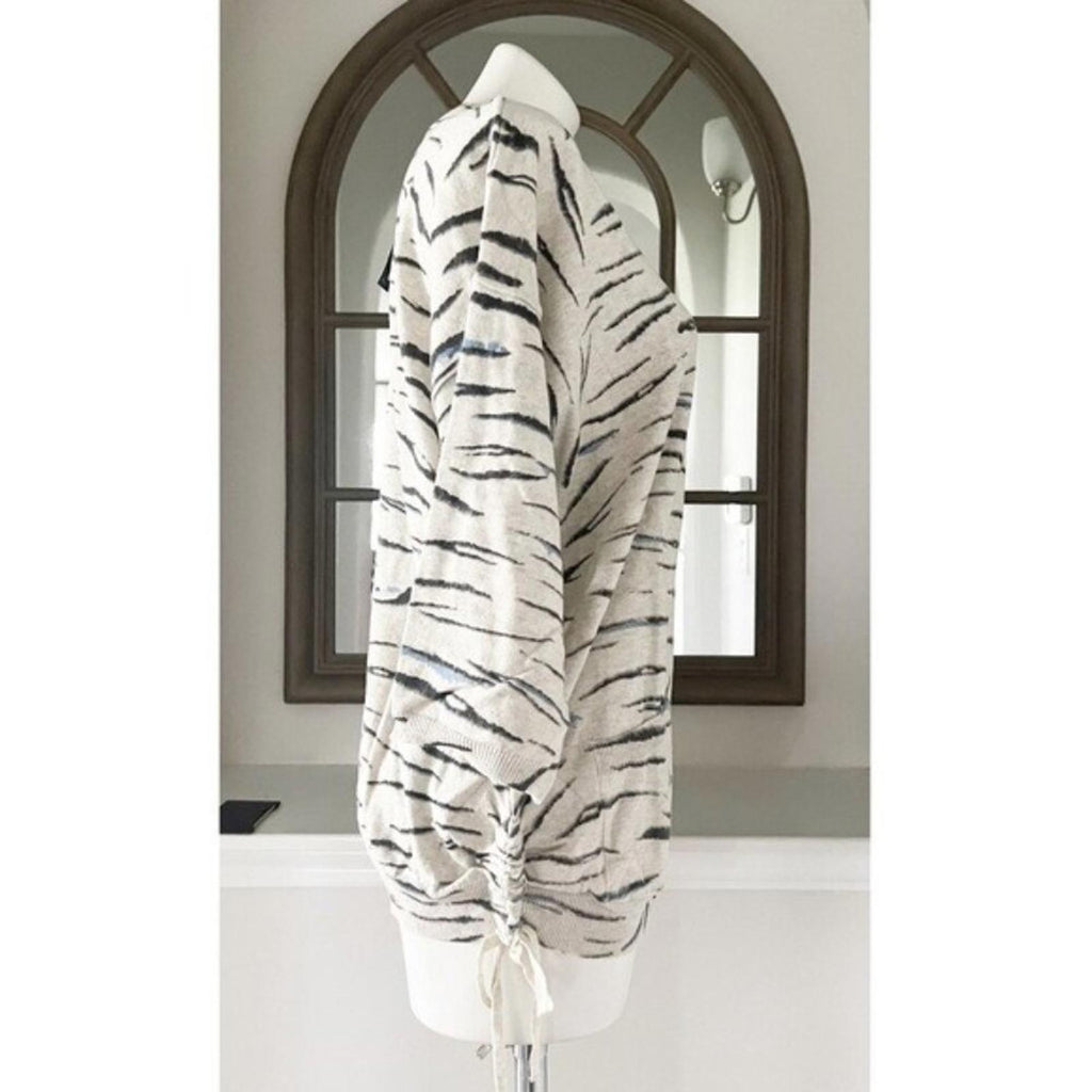 NEW Democracy Zebra Print Sweater w/Pockets, Plus Size 2X New w/Tag in Packaging