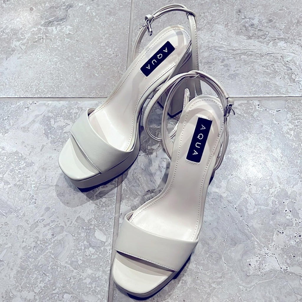 Aqua Bloomingdale’s Cher Ankle Strap Platform High Heel Sandals, Size 9.5 NEW