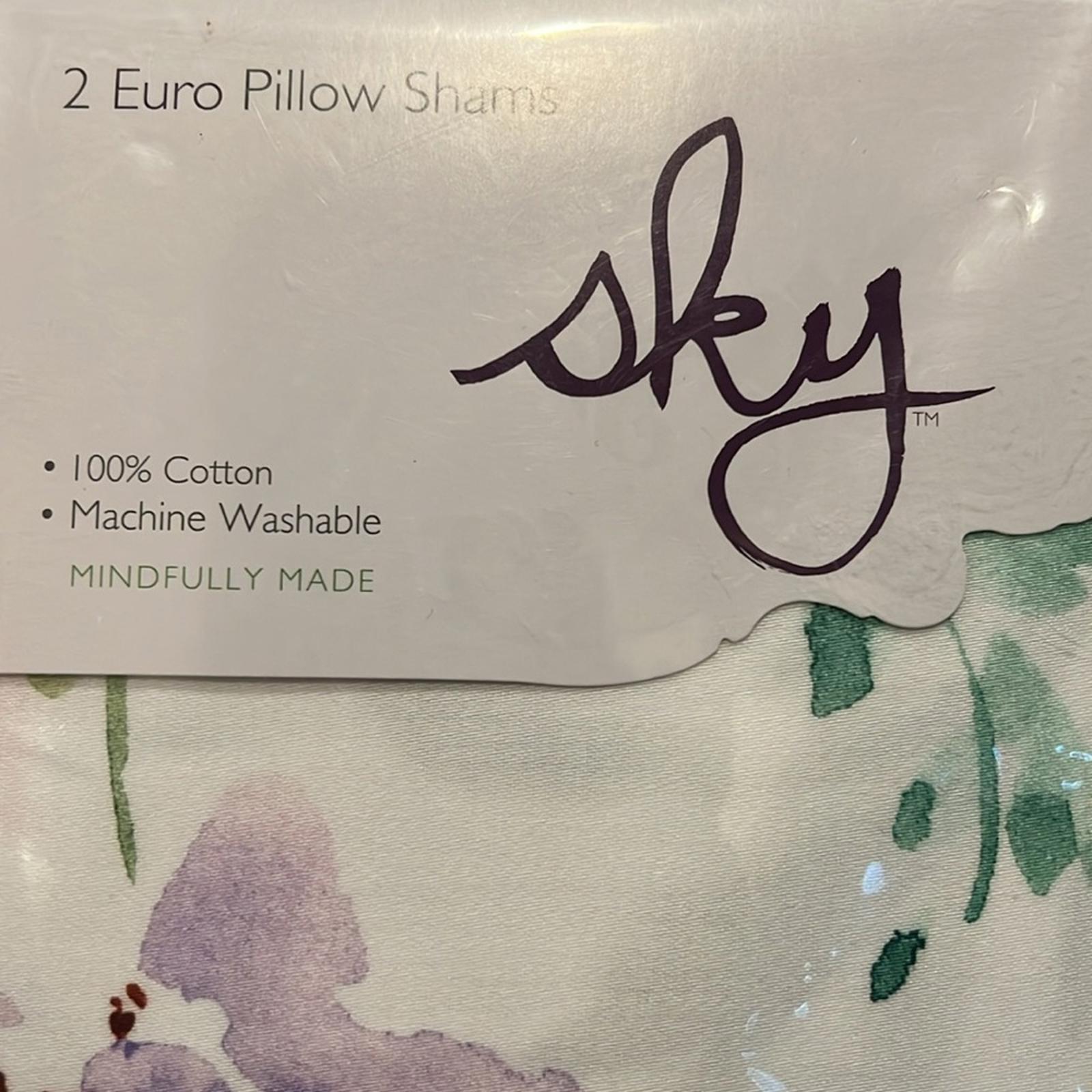 2 SKY Pastel Perennials Floral Euro Shams in Multi, New in Box $145