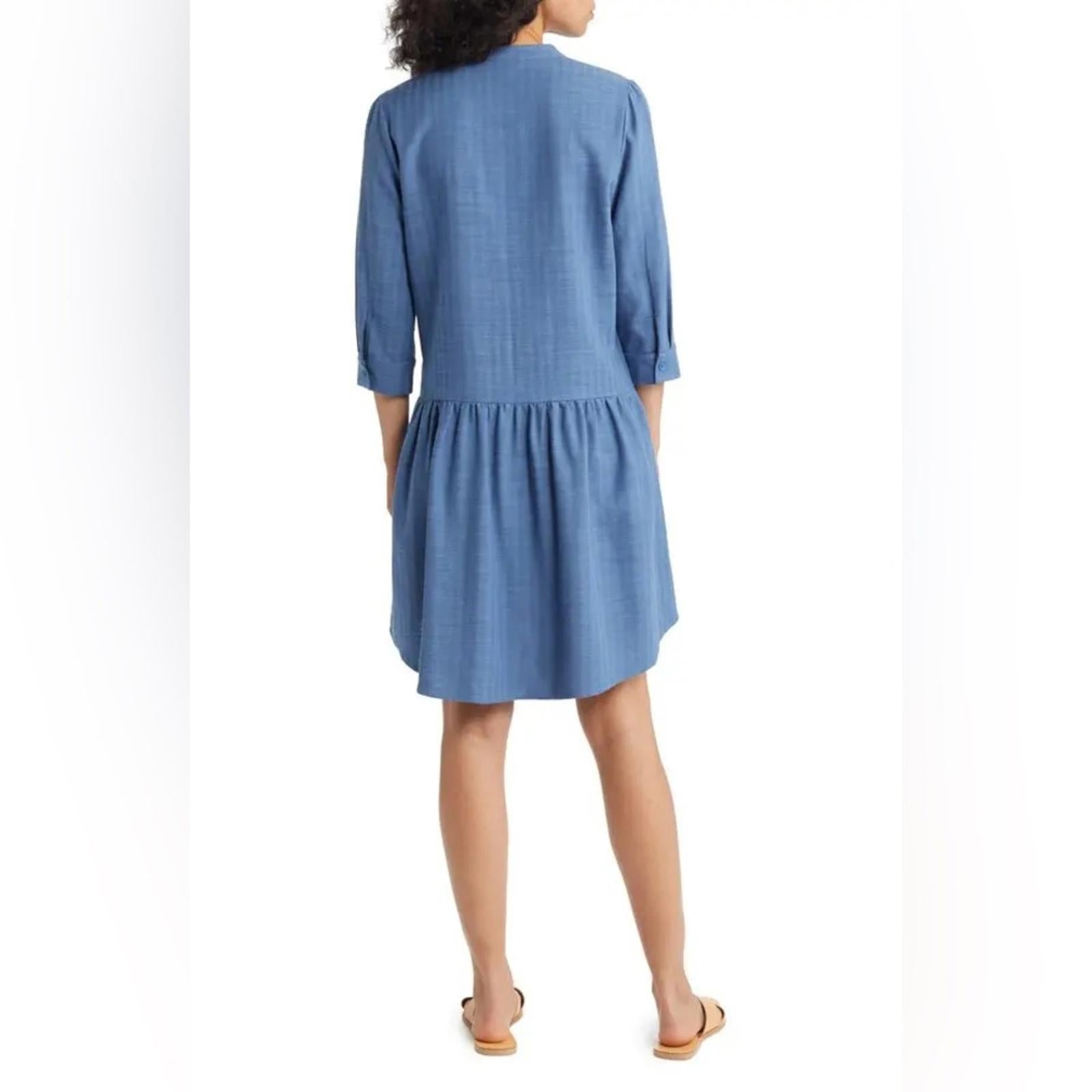 Caslon Pocket Front Drop Waist Dress in Blue Moonlight, Size XXL NEW w/o Tag