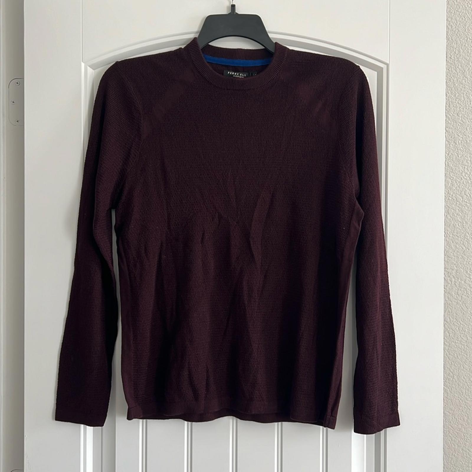 Perry Ellis Motion Textured Crew Neck Sweater Burgundy Size M New w/Tag SOLD OUT