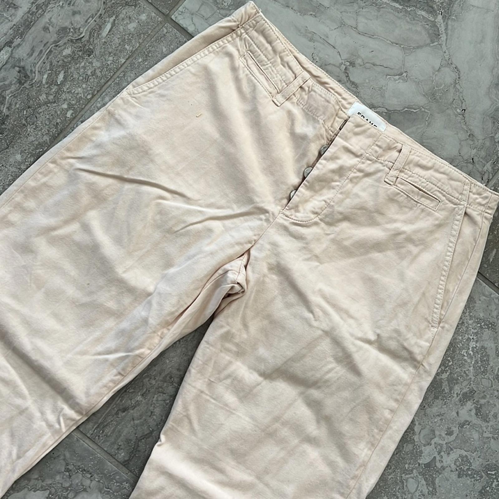 FRAME Denim CREAM High Waist Capris Pants, Light Peach Size 28 EXCELLENT!